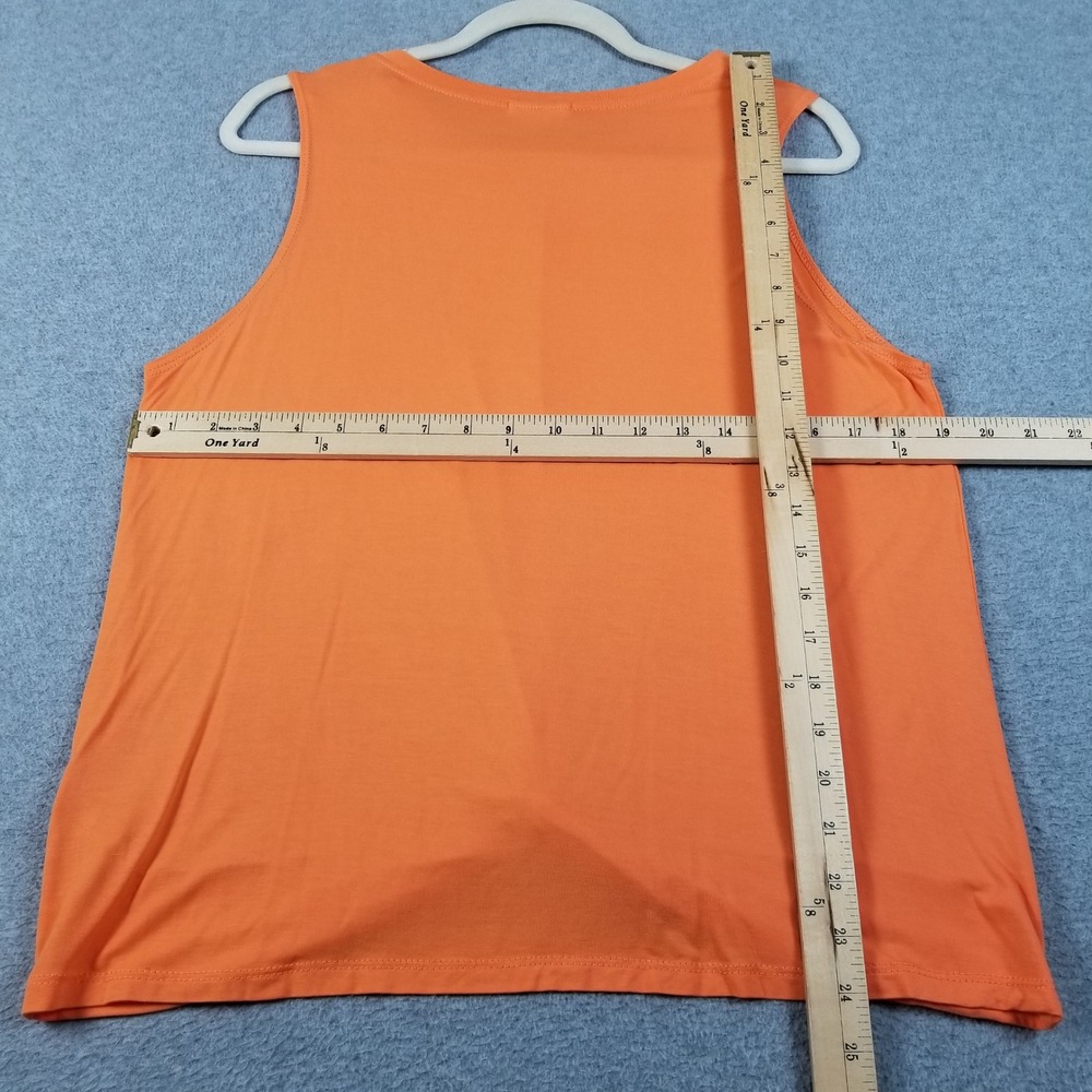 Adrienne Tank Top Womens Large L Orange Twist Front Sleeveless Stretch Thin Knit - Picture 5 of 8